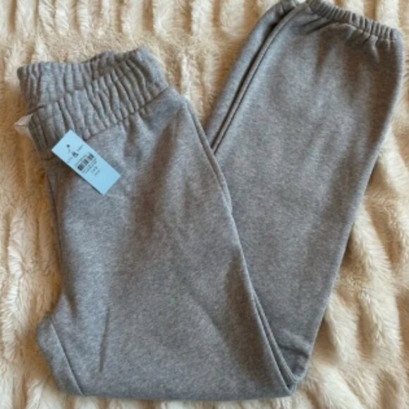 Lou & Grey NEW Fleece Joggers Pants Heather Grey SOFT Pockets Womens XXS Petite - Picture 1 of 4